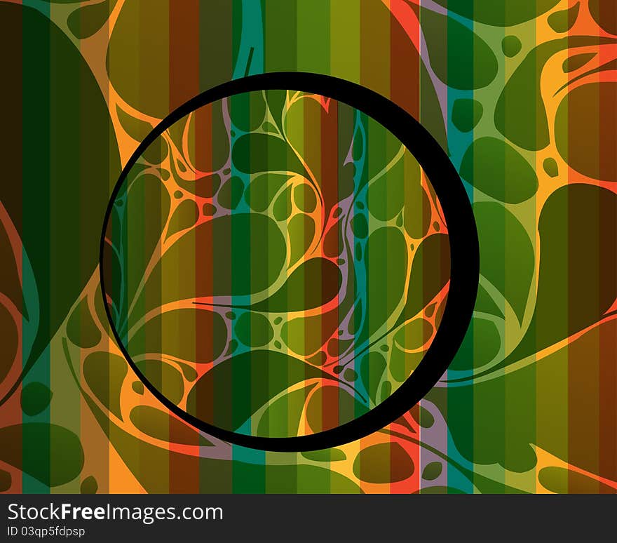 Rainbow colors abstract background and black circle. Rainbow colors abstract background and black circle.