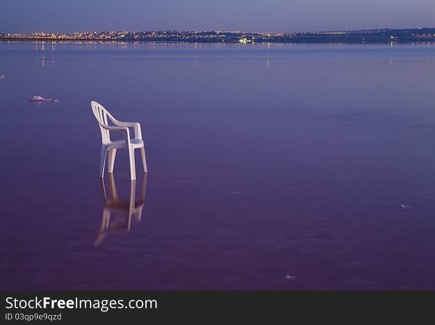 Great sunset in the Torrevieja Salt works, famous for its salt lake. Great sunset in the Torrevieja Salt works, famous for its salt lake.