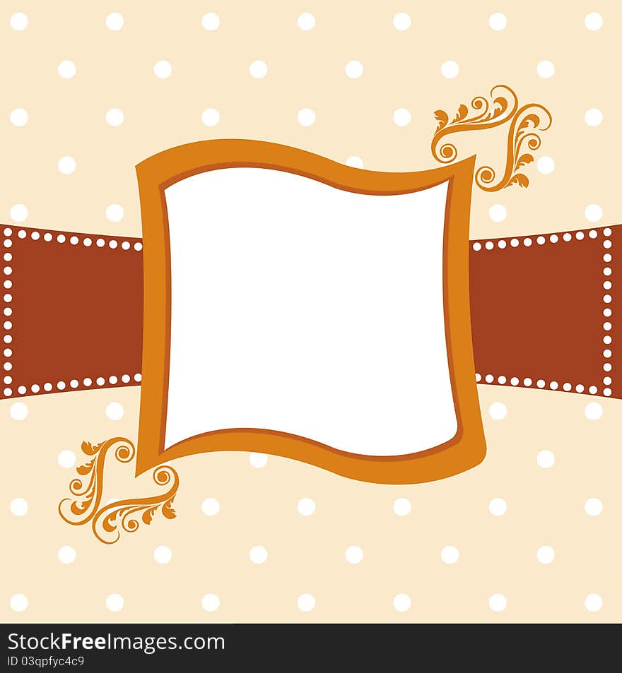 This image represents a beautiful background card or banner of orange color with floral elements. This image represents a beautiful background card or banner of orange color with floral elements