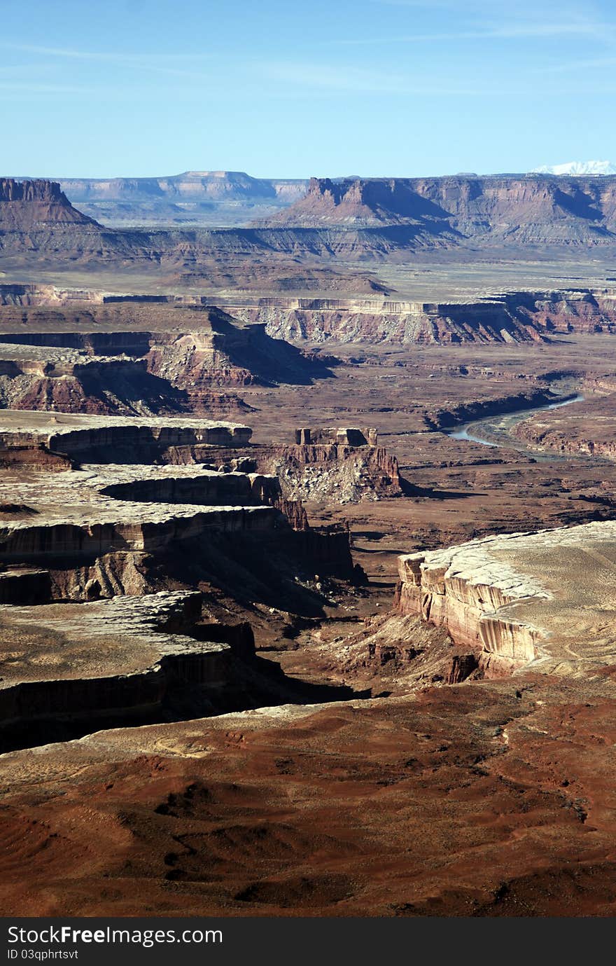 Canyonlands landscape, Utah, early morning just after sunrise.