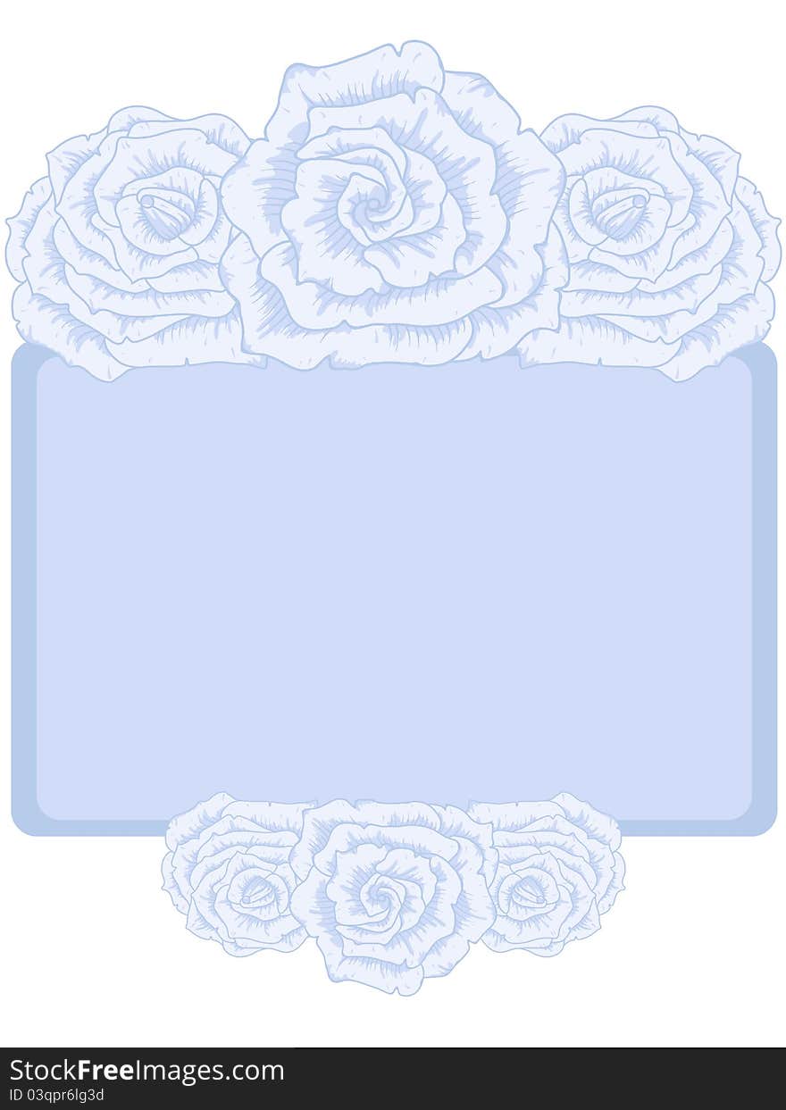 Frame With Blossoming Roses.