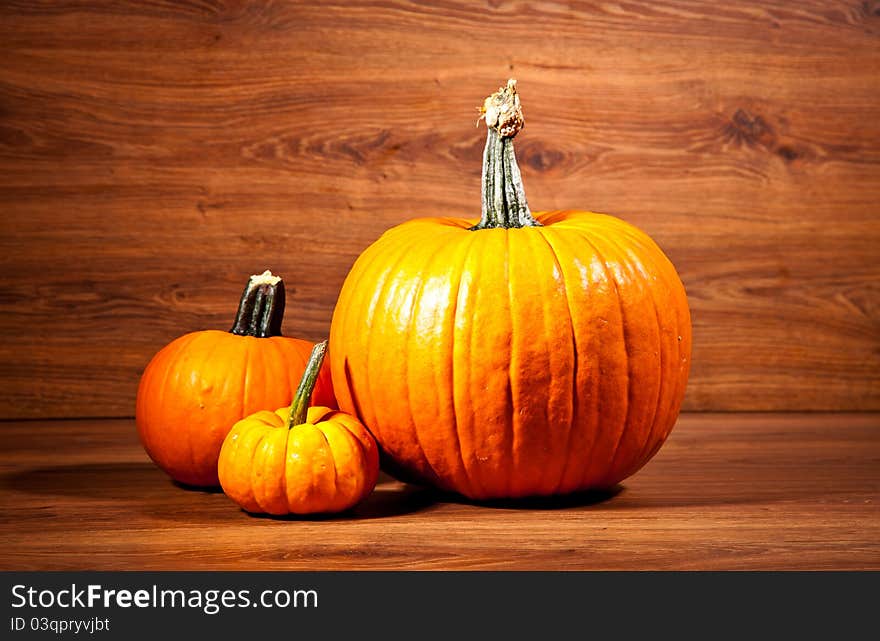 Ripe pumpkin fruits isolated