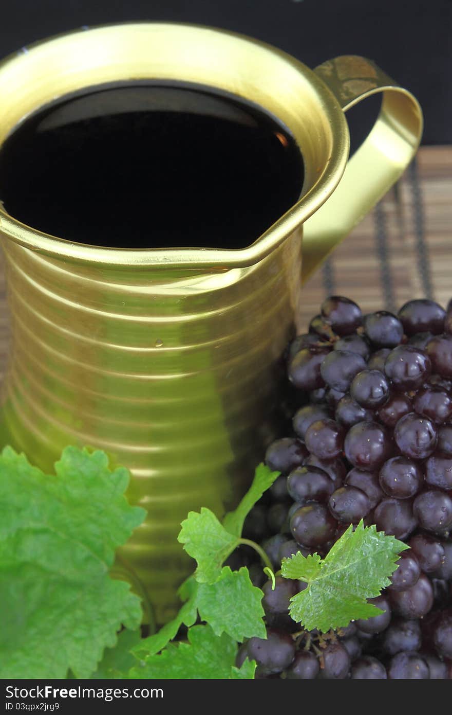 Red wine in a Traditional jug