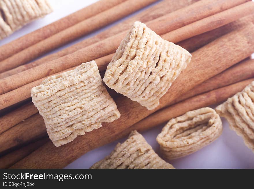 Cinnamon sticks and cereal