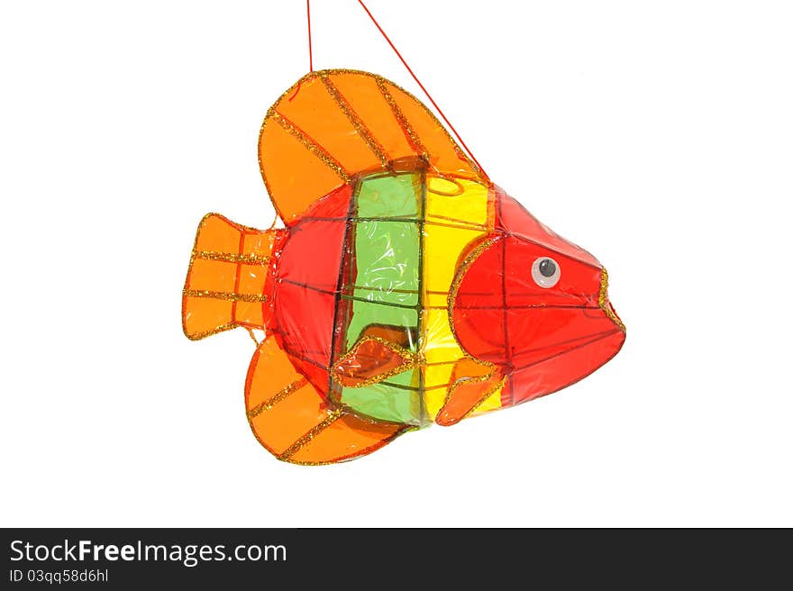 Colorful Fish Handmade Lantern Isolated On White Background. Colorful Fish Handmade Lantern Isolated On White Background