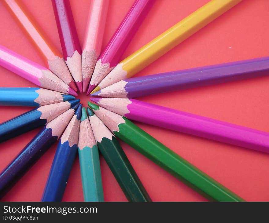 Colored pencil in the shape of flower