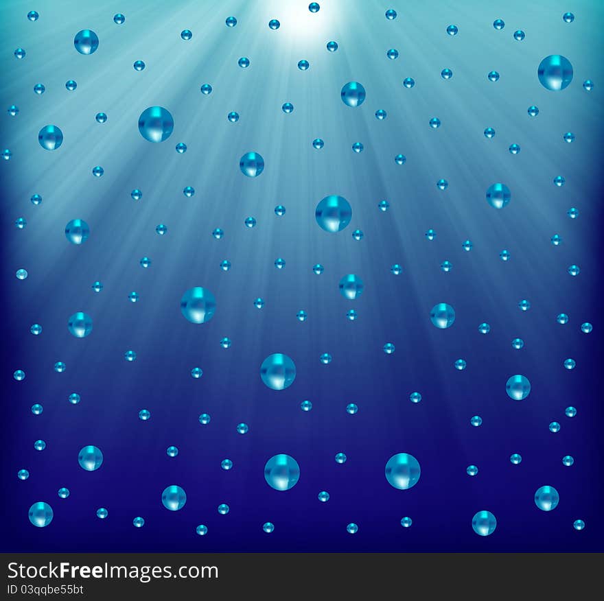 Under the water - water drops