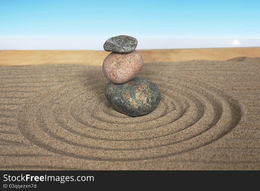 Pyramid with three stones