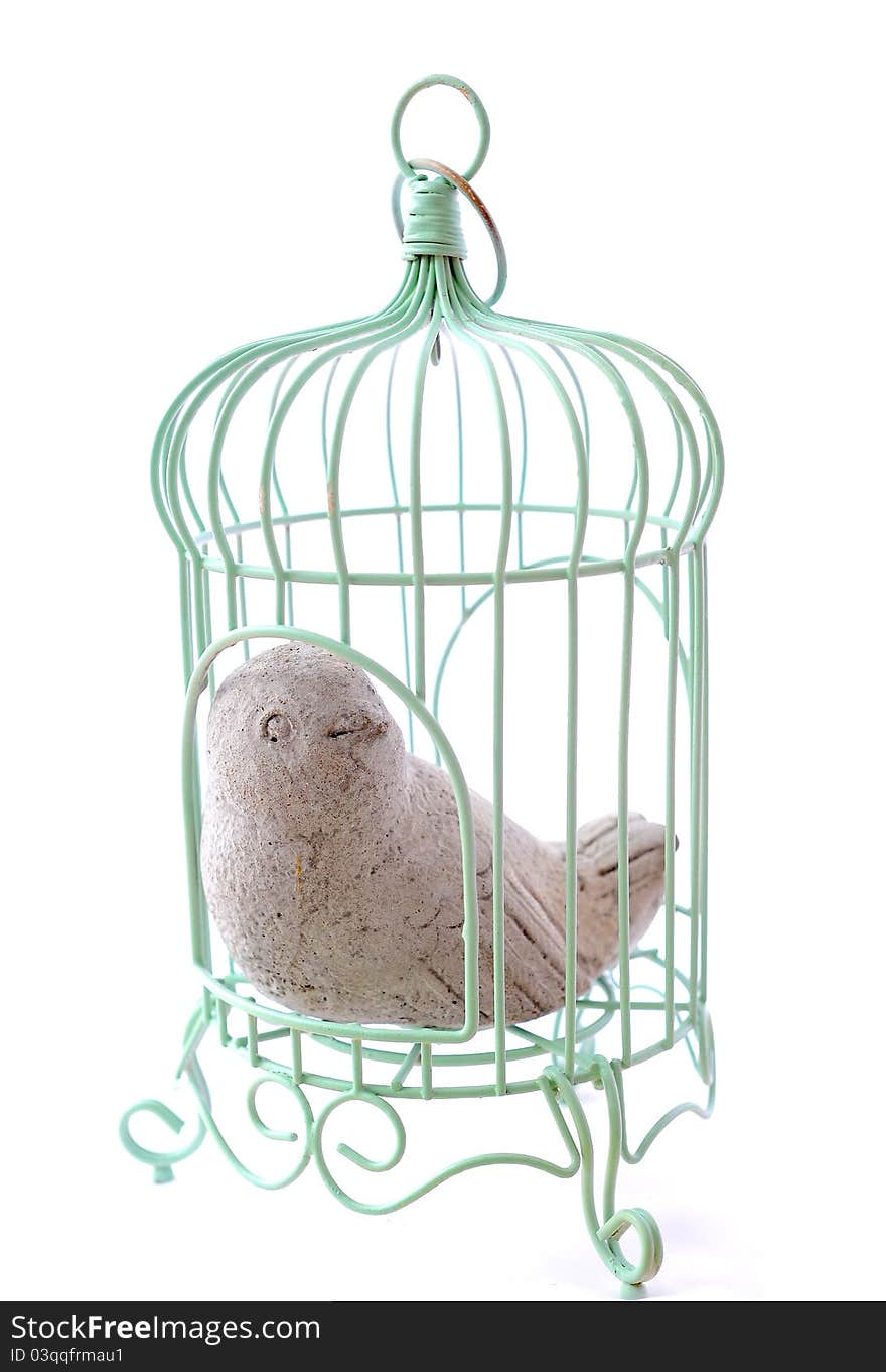 Cute birdcage on white background. Cute birdcage on white background