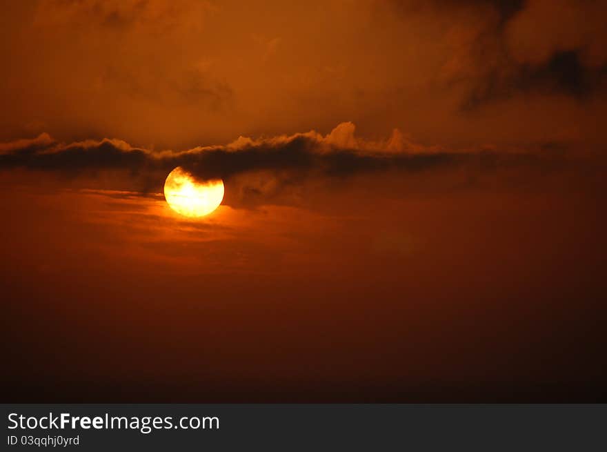 Beautiful natural sunset of the crimean coast