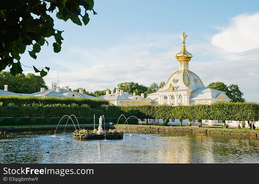 West Wing Of Grand Palace In Peterhof