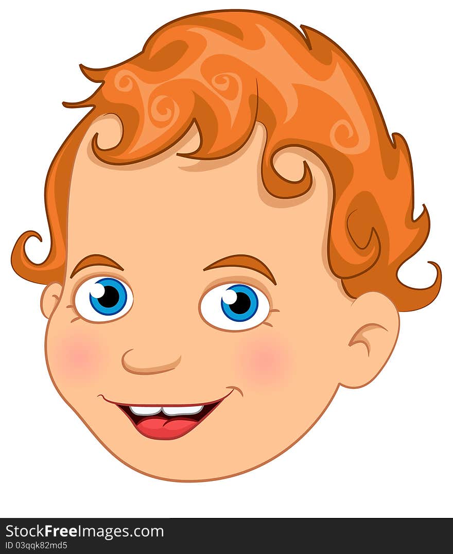 Vector head of a little boy. Vector head of a little boy