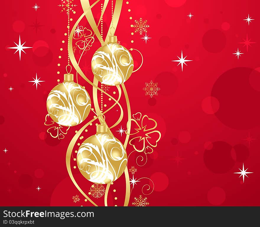 Christmas Background With Set Balls