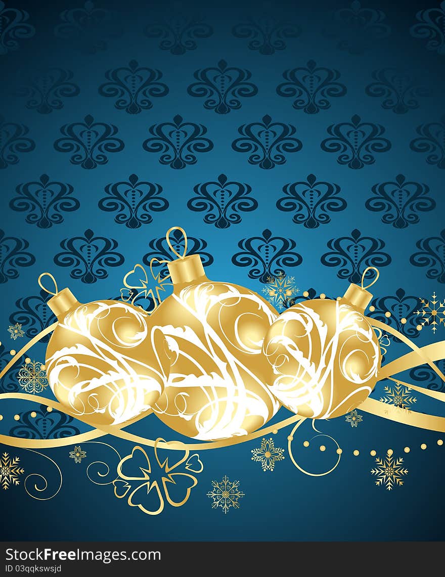 Illustration beautiful Christmas background with balls - vector