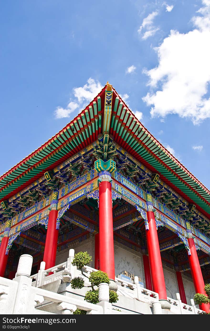 Angle on the roof of Chinese temple. Angle on the roof of Chinese temple