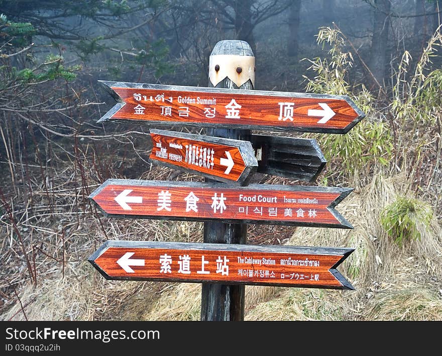 Sign with directions in china. Sign with directions in china