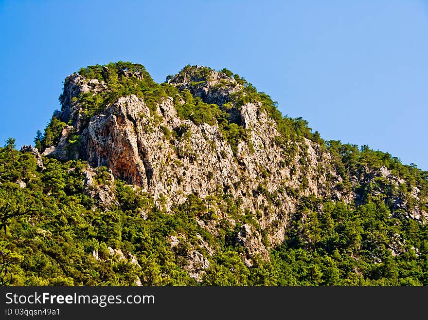 Rocks and trees of the canyon Goynuk in Taurus Mountains. Turkey. Rocks and trees of the canyon Goynuk in Taurus Mountains. Turkey