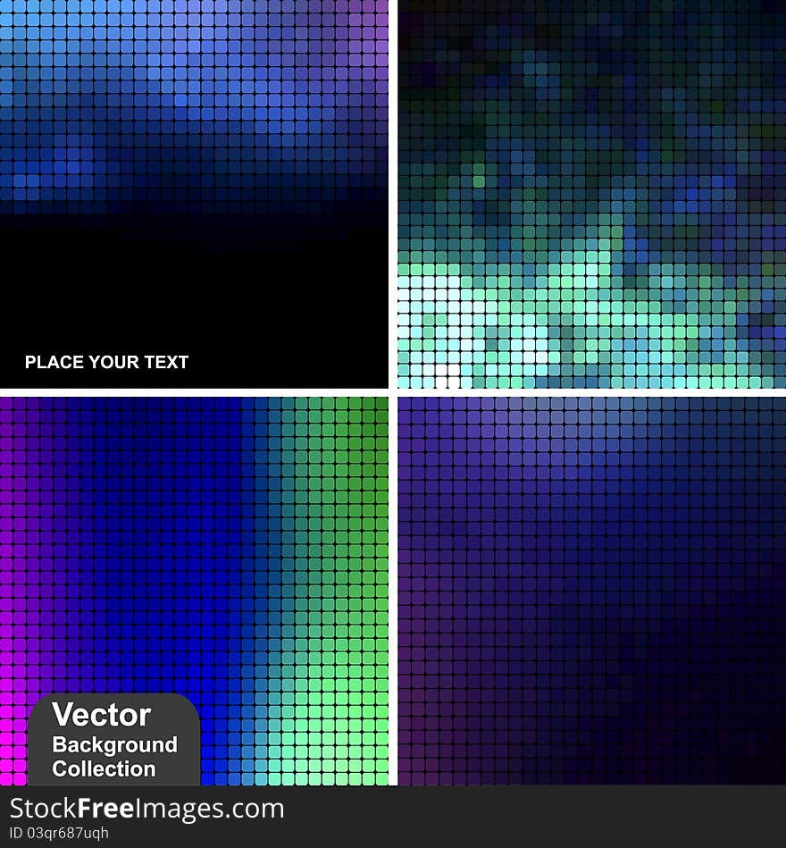 Shiny colorful abstract vector background set