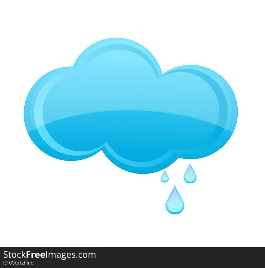 Glass Rain Cloud Sign Blue Color