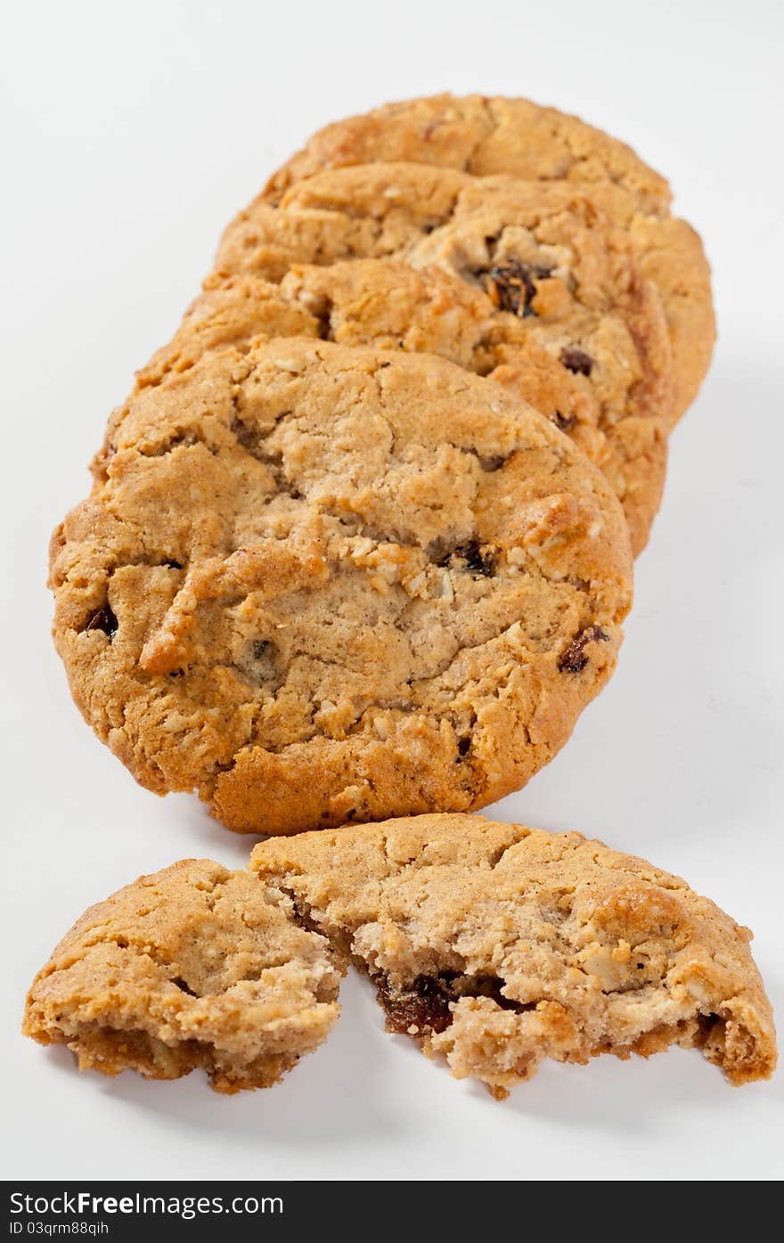 Chocolate chip Cookies on a white background