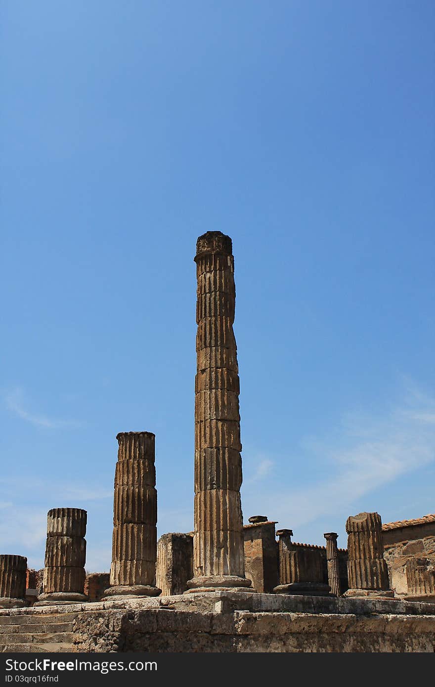 Ruins of Pompeii, buried Roman city near Naples, Italy