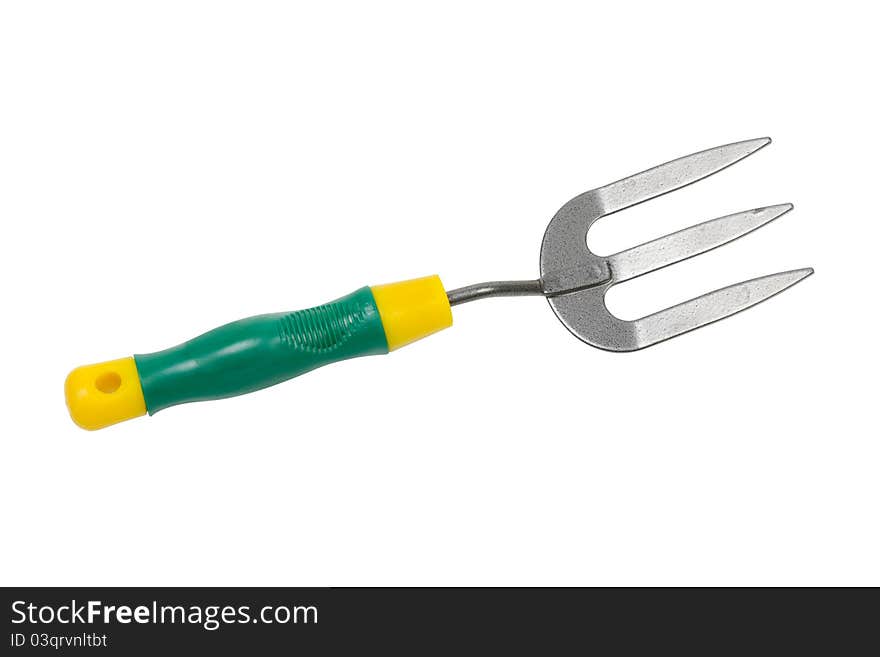 Gardening tool - fork, isolated on white background