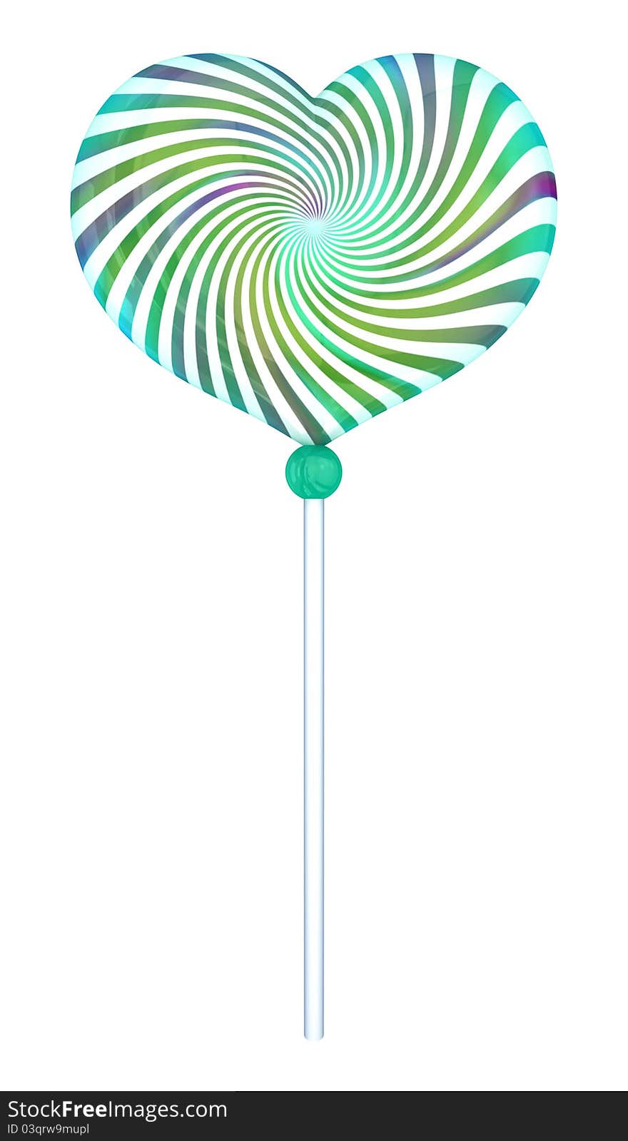 Lolipop shape of heart with hypnotic drawing.