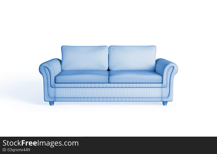 3d Rendering Of A Modern Sofa.