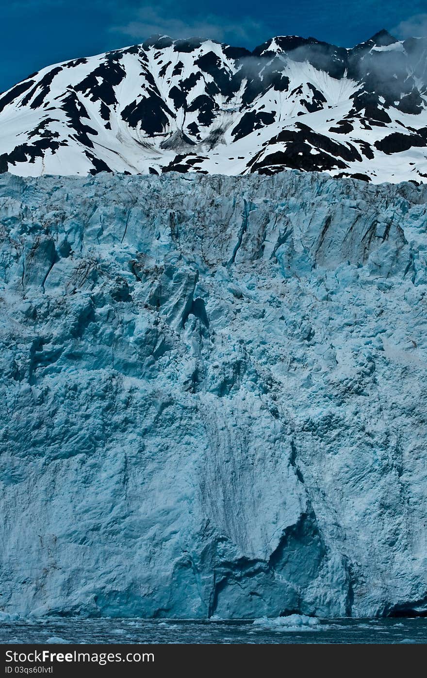 Blue ice of the glacier