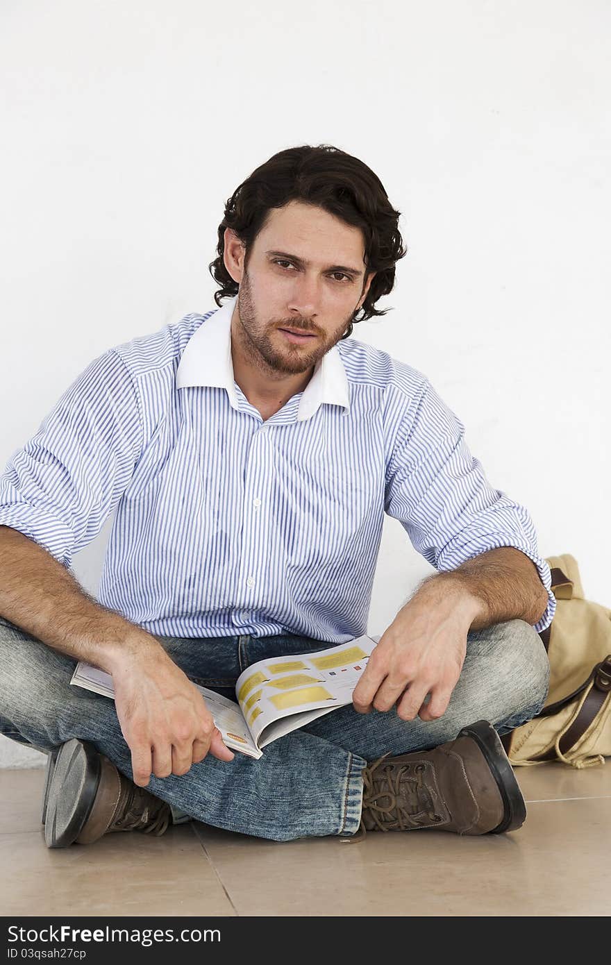 University student with a backpack