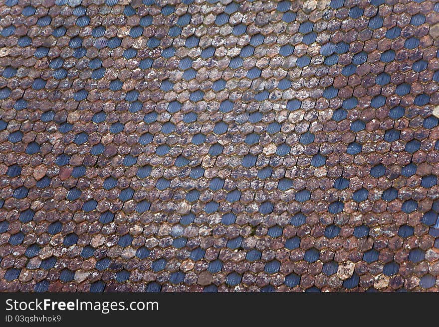 Very old tile roof in Switzerland