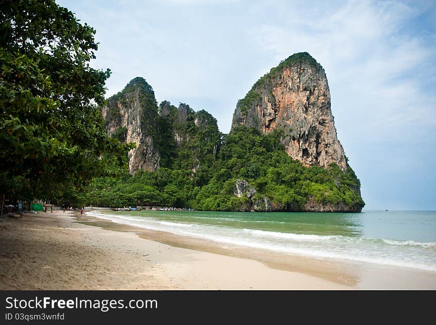 A gorgeous beach in southern Thailand near Railay. A gorgeous beach in southern Thailand near Railay