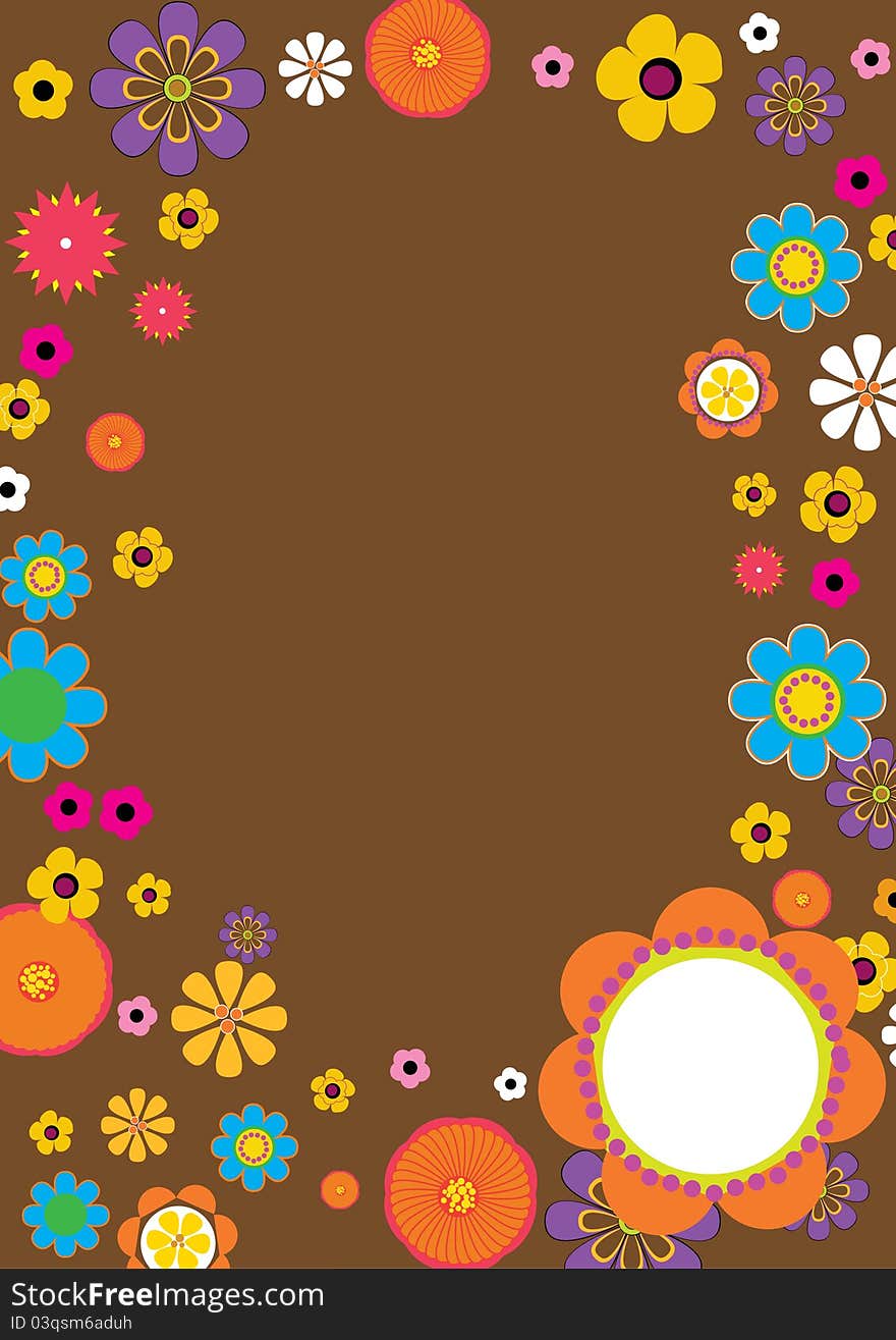 Retro Flower Border