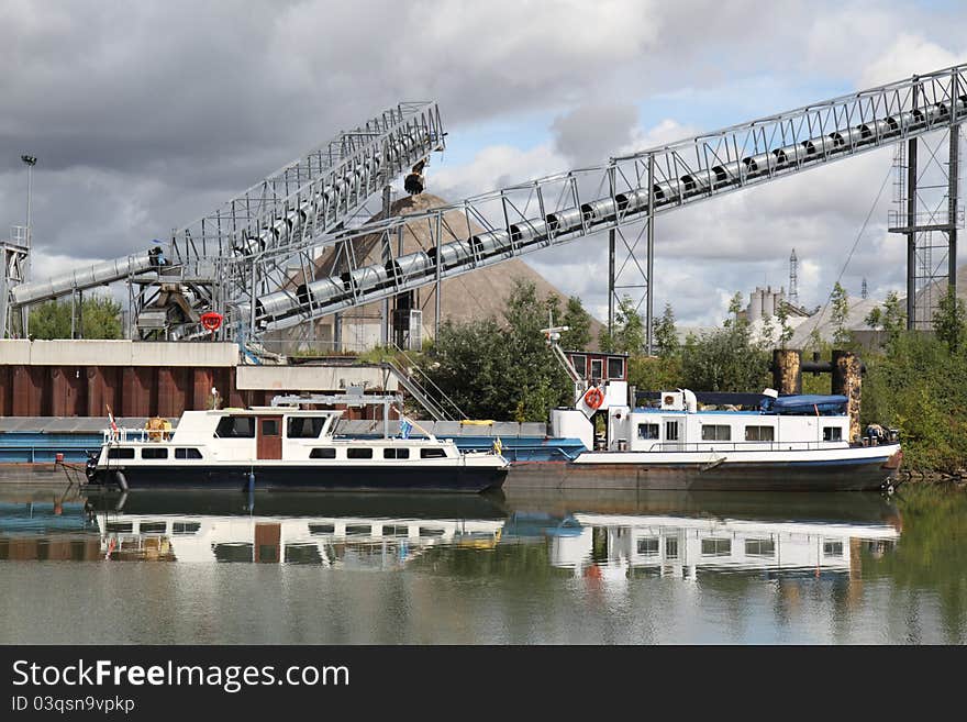 Factory and boats