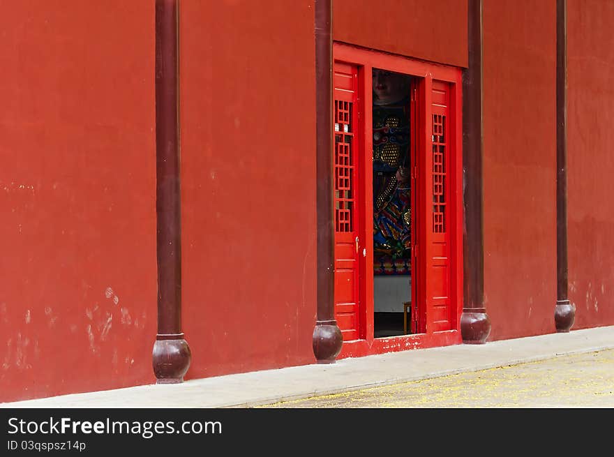 Gate of a Chinese temple in guangxi guilin. Gate of a Chinese temple in guangxi guilin