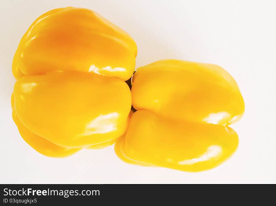 Fresh yellow pepper in the summer and autumn