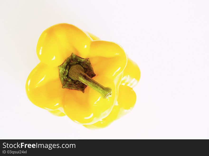 Fresh yellow pepper in the summer and autumn