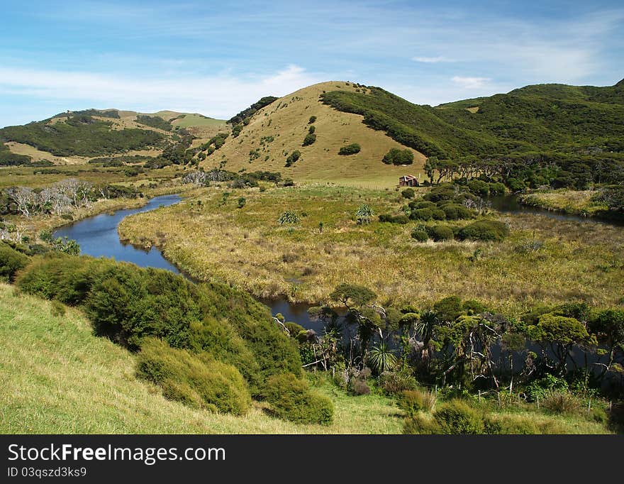 Green Hills, Puponga farm park, South island, New Zealand. Green Hills, Puponga farm park, South island, New Zealand