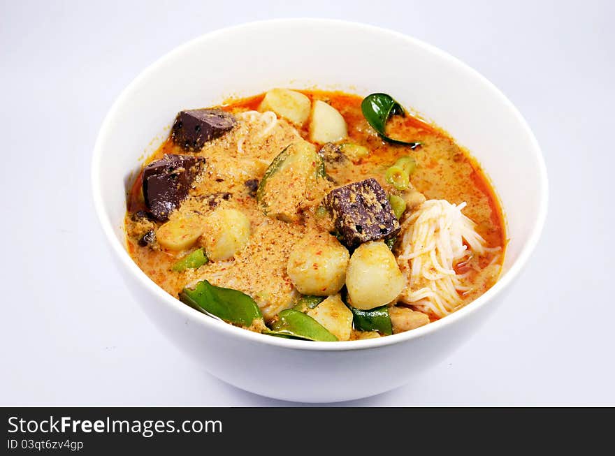 Delicious red curry Thai food. Delicious red curry Thai food