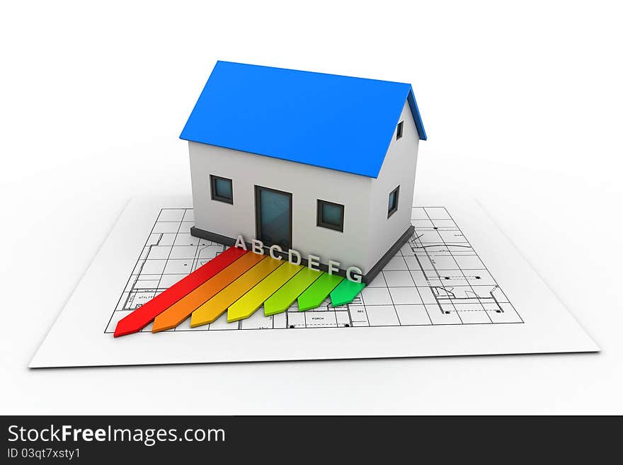 3d illustration of Growing home sale