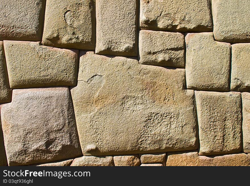 A details on one of the Inca walls in Cusco Peru. A details on one of the Inca walls in Cusco Peru