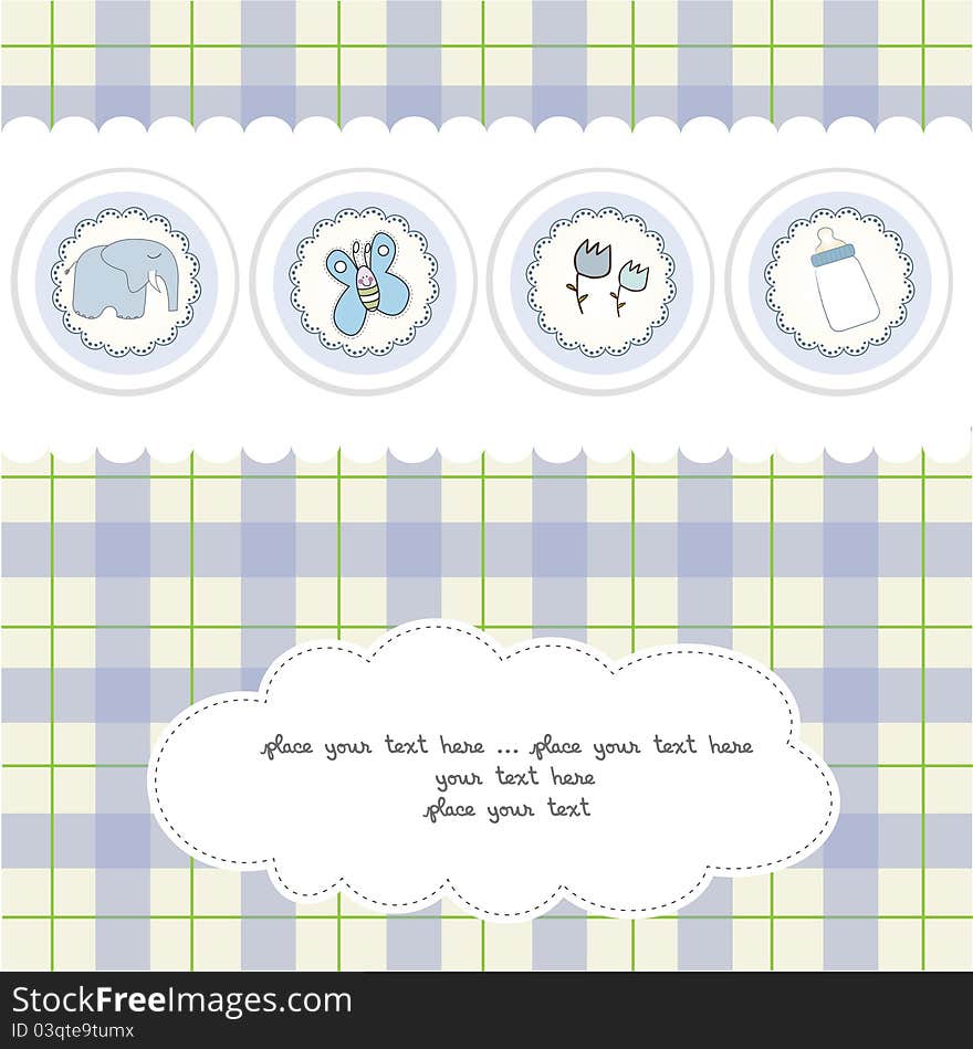 Delicate baby boy shower card. Delicate baby boy shower card