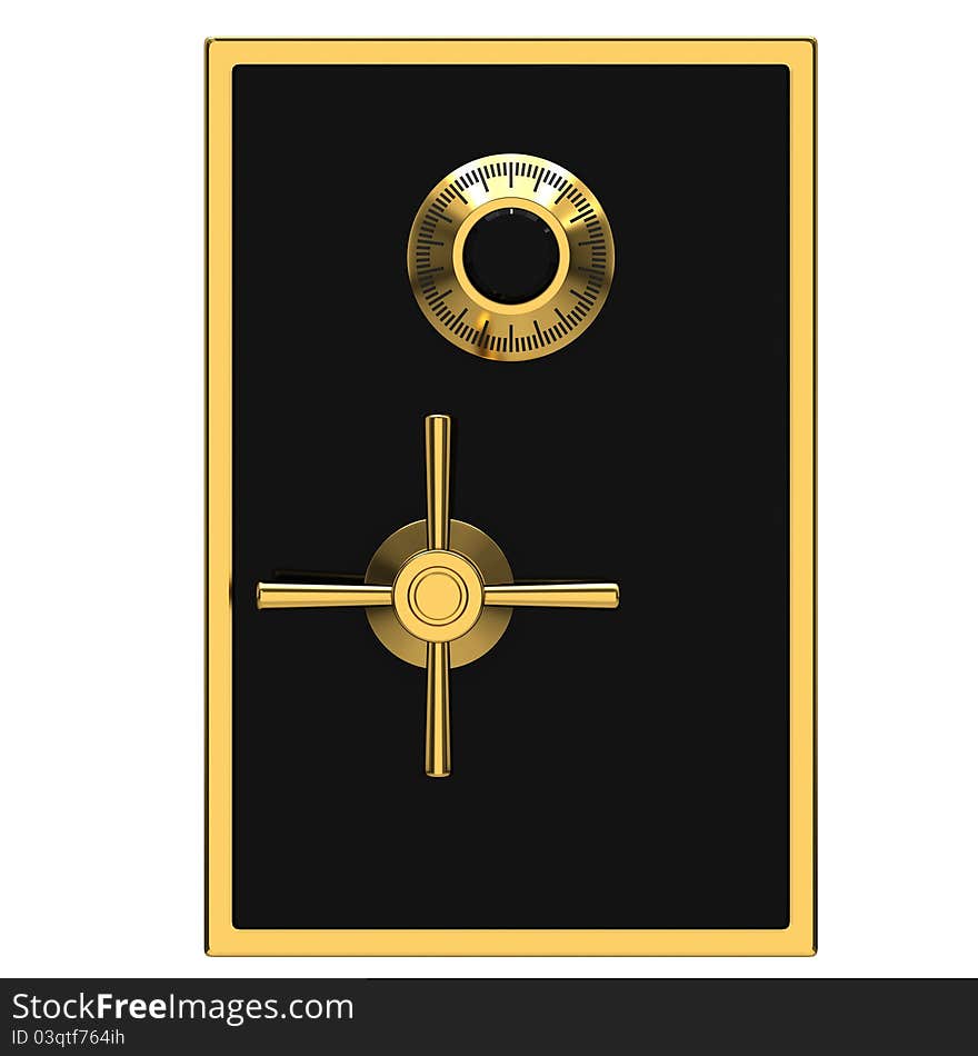 Black Safe With Gold Elements