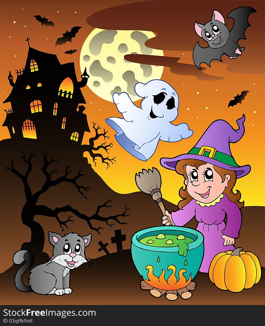 Scene with Halloween theme 1