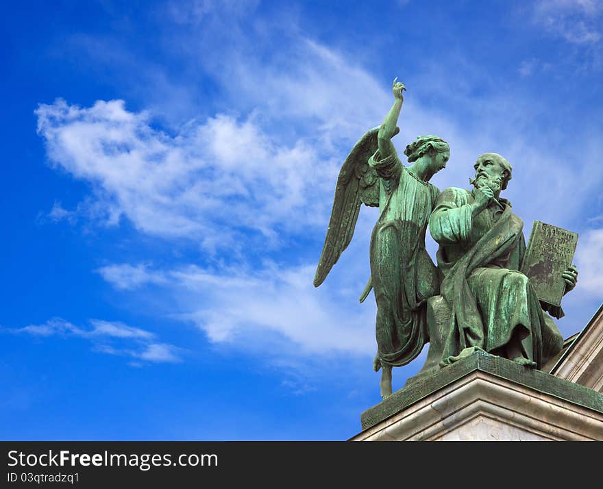 Sculpture on the roof of the st.Isaac cathedral