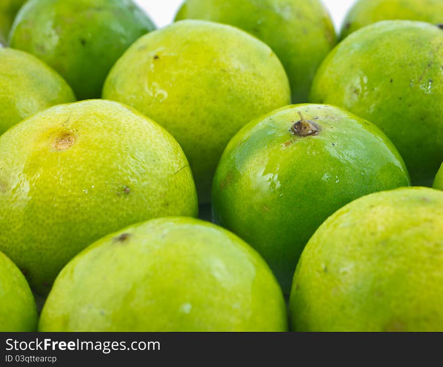 Group of limes in closeup shot