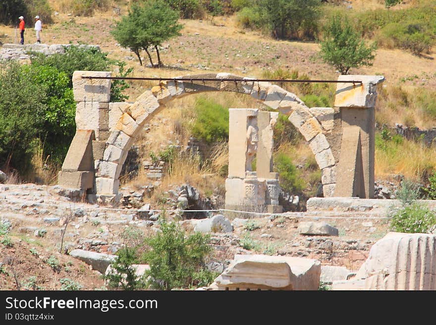 Antique ruins in a city in the Efes, Turkey