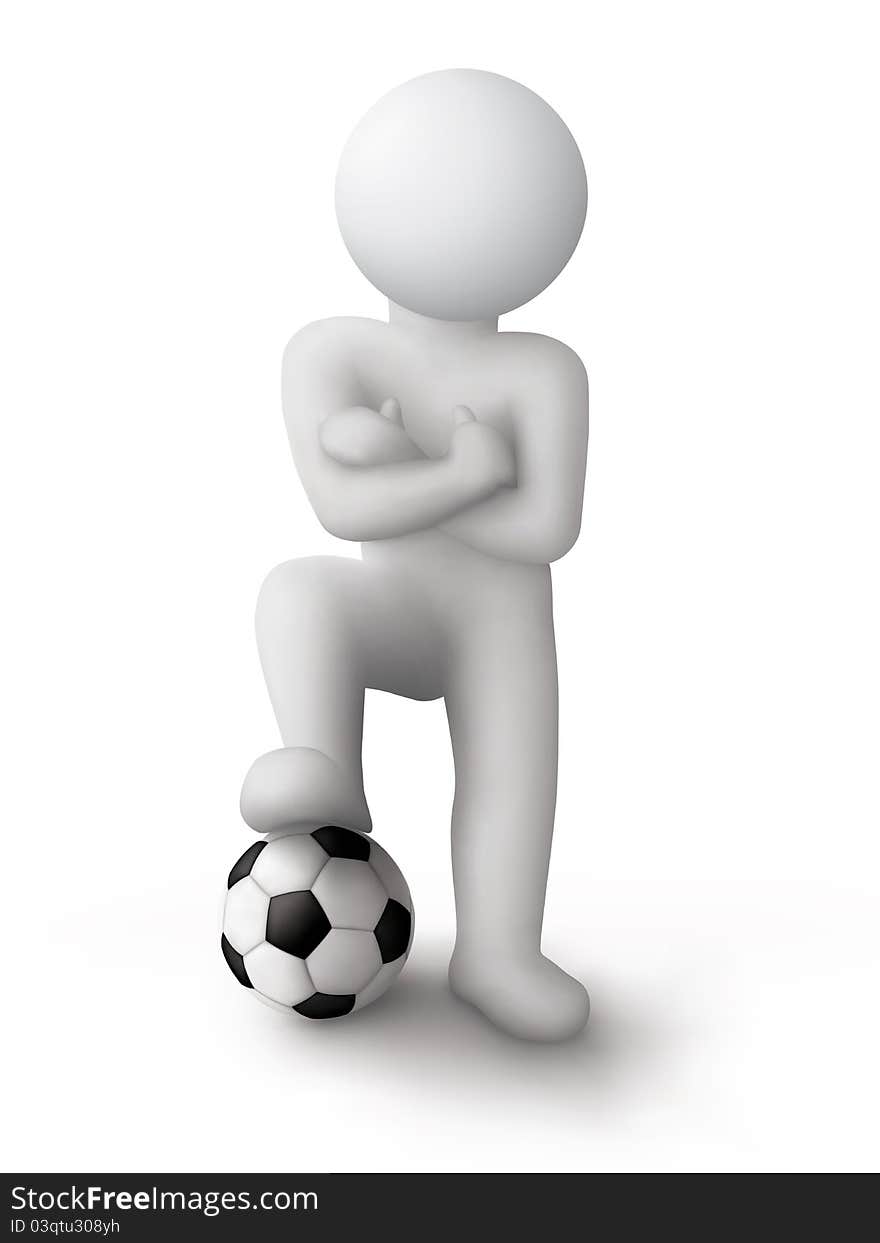 Footballer soccer Ball. object is isolated on a white background