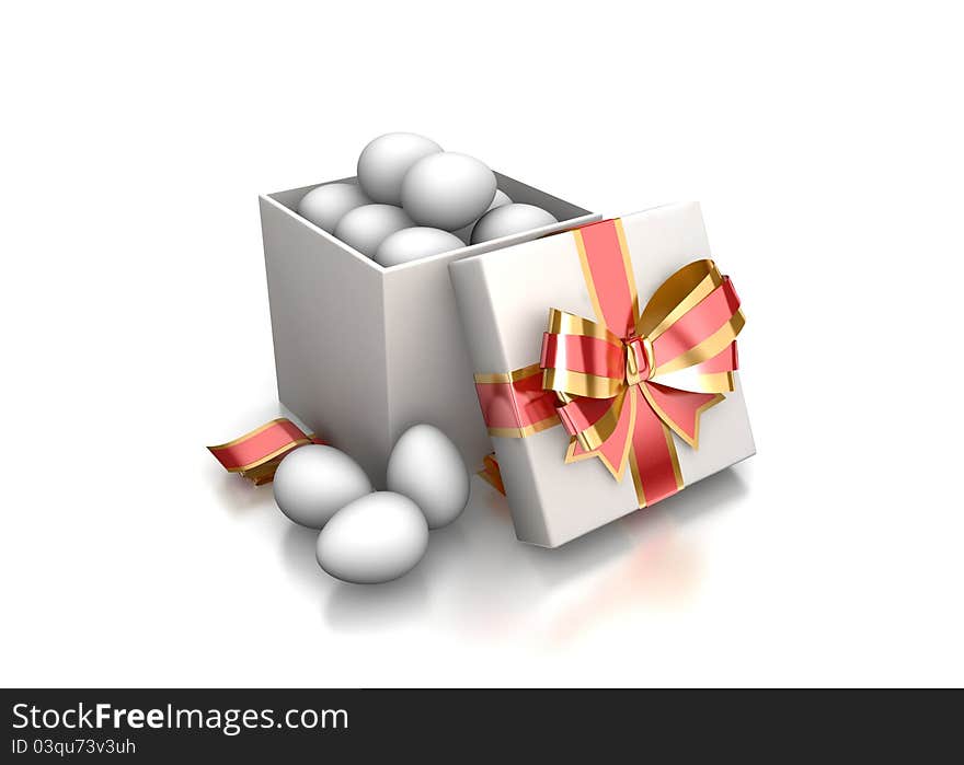 Easter gift on a white background