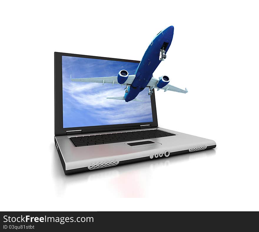 Laptop on a white background. Laptop on a white background